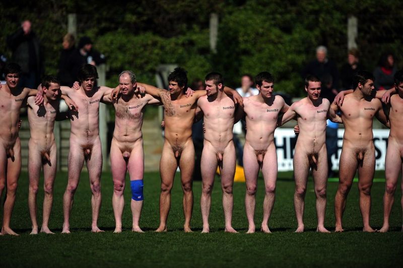 Naked rugby team