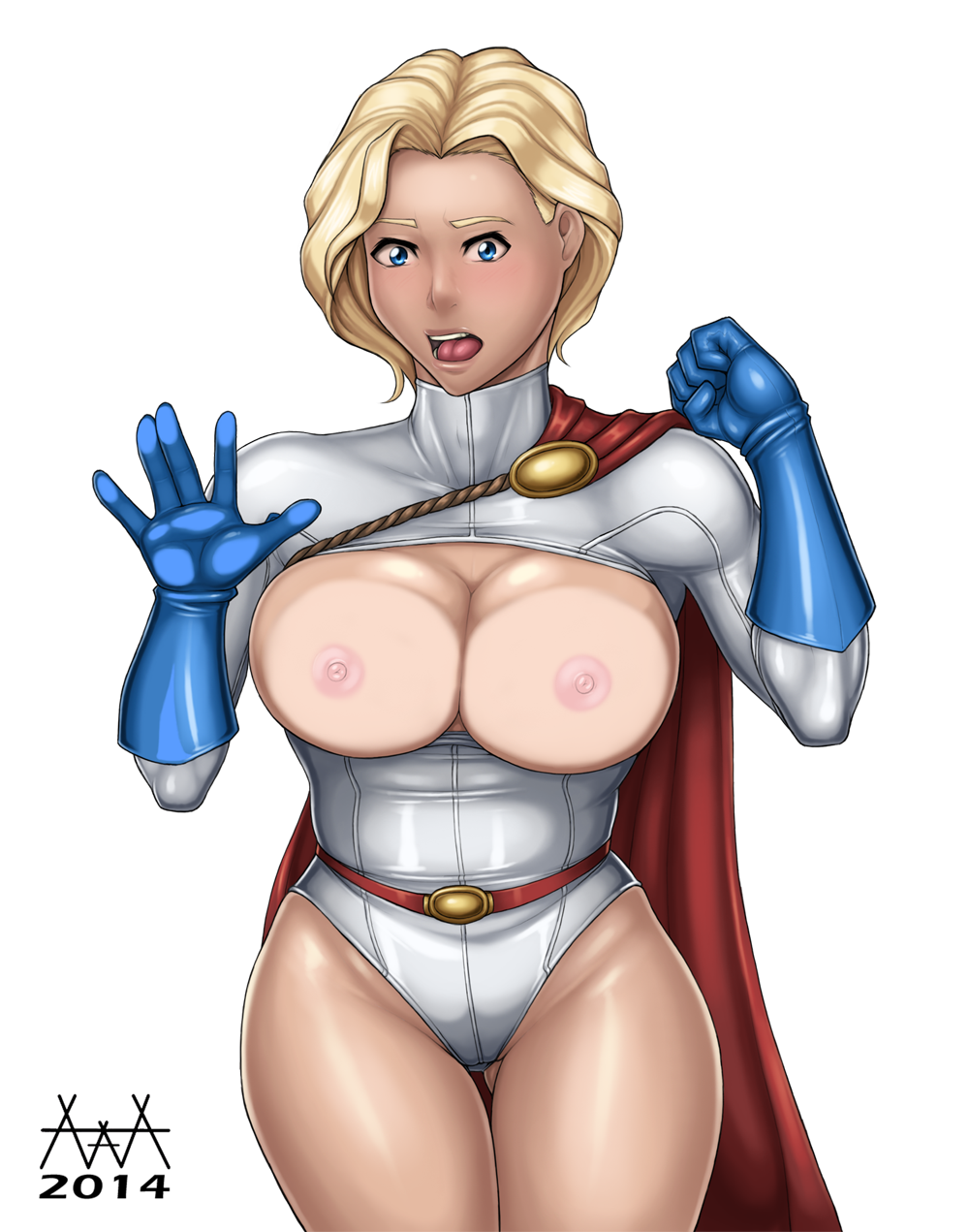 Power girl with super huge boobs naked