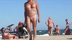Naked ladyboy sunbather