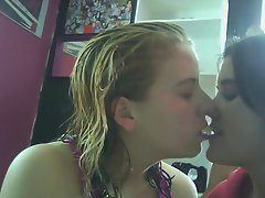 Lesbian kissing webcam