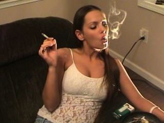Girl smoking newport
