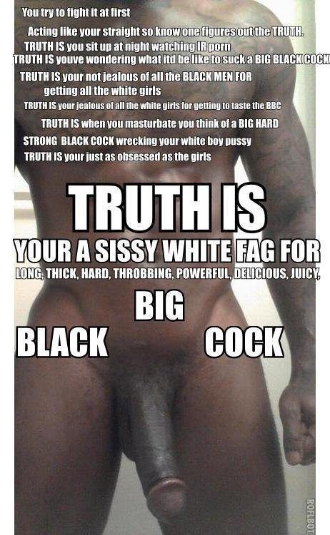 White sissy slut likes black cock