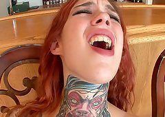 Dragonfly recommendet and cock tattooed crempie woman lick
