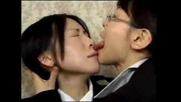 Asian lesbian tongue kissing