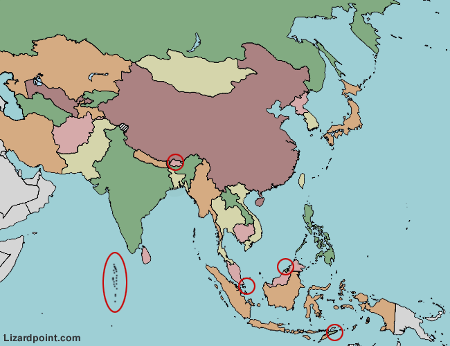 Laser reccomend Asian geography quizzes